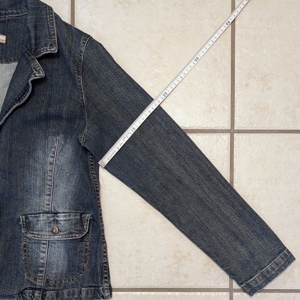 Size L Authentic Y2K Vintage Fylo Whimsigoth Denim Button Up Coat Bohemian Fairy - Picture 12 of 15